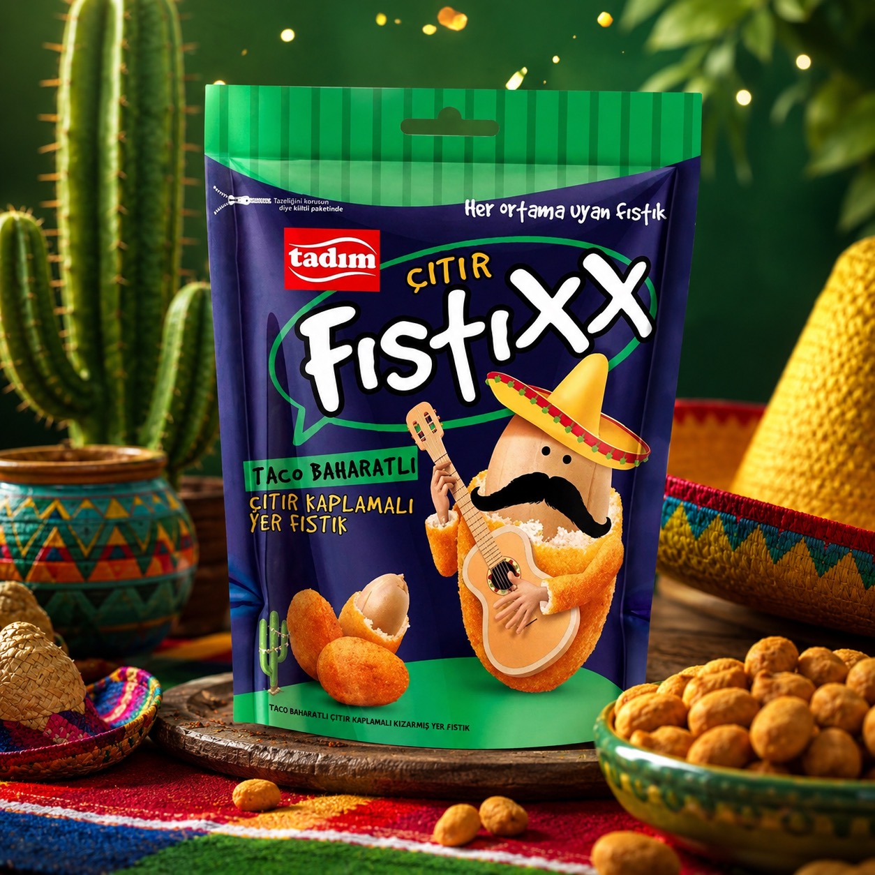 Tadim Medium Fistixx Taco Flavoured Coated Crispy Peanuts